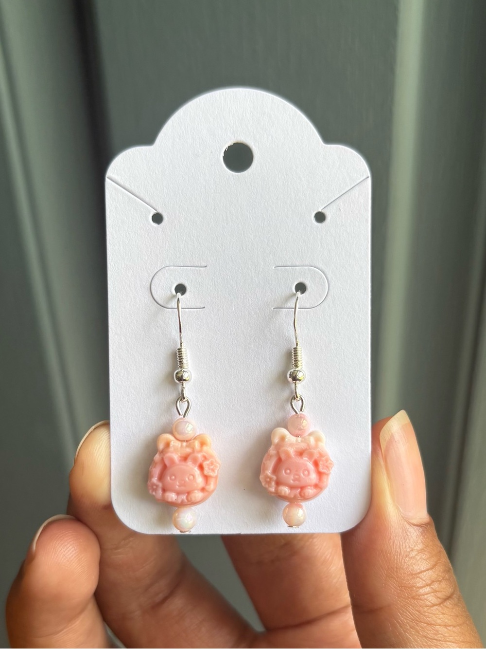 Queen Conch Shell Flower Bunny Crystal Earrings S925 Silver Posts